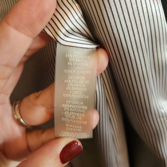 CALVIN Klein Contrast Lining Long Roll Tab Sleeve Open Front Jacket Size 10 - Picture 5 of 6